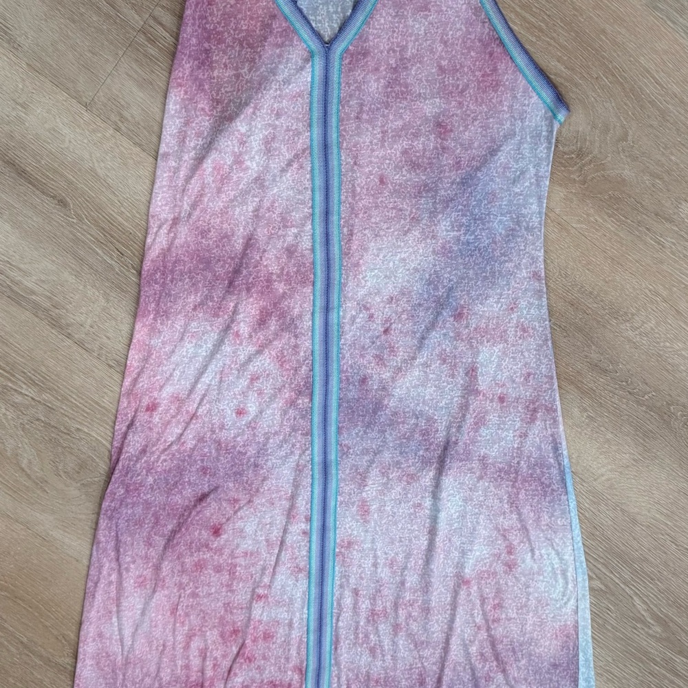 Pitusa Pink and Blue Swim Cover Up Dress